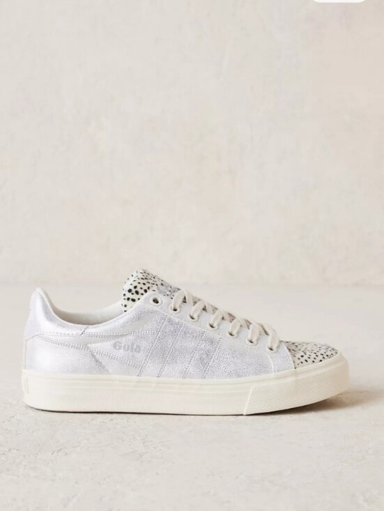 Gola Shoes - Gola White Metallic Low-Top Sneaker with Speckled Toe Orchid Sneaker Cheetah 7